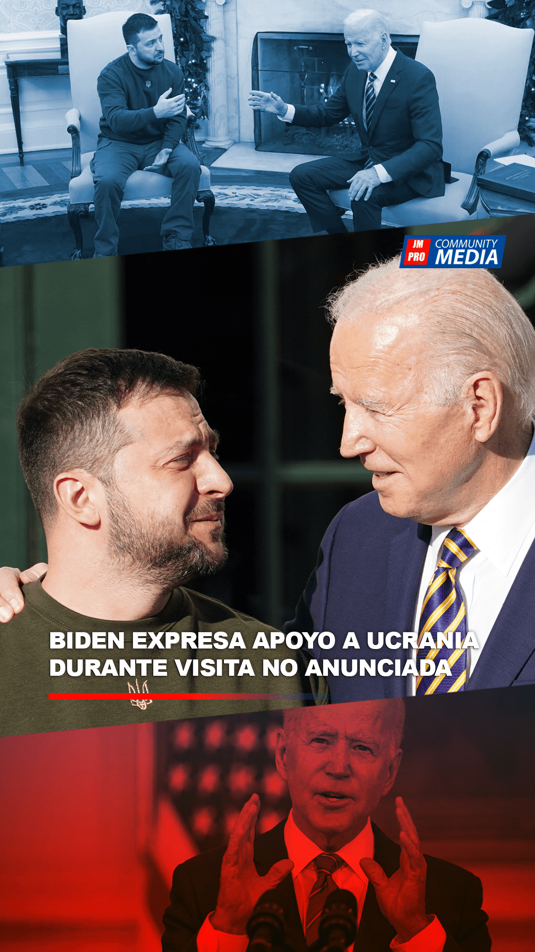 Biden expresa apoyo  Ucrania durante visita no anunciada.