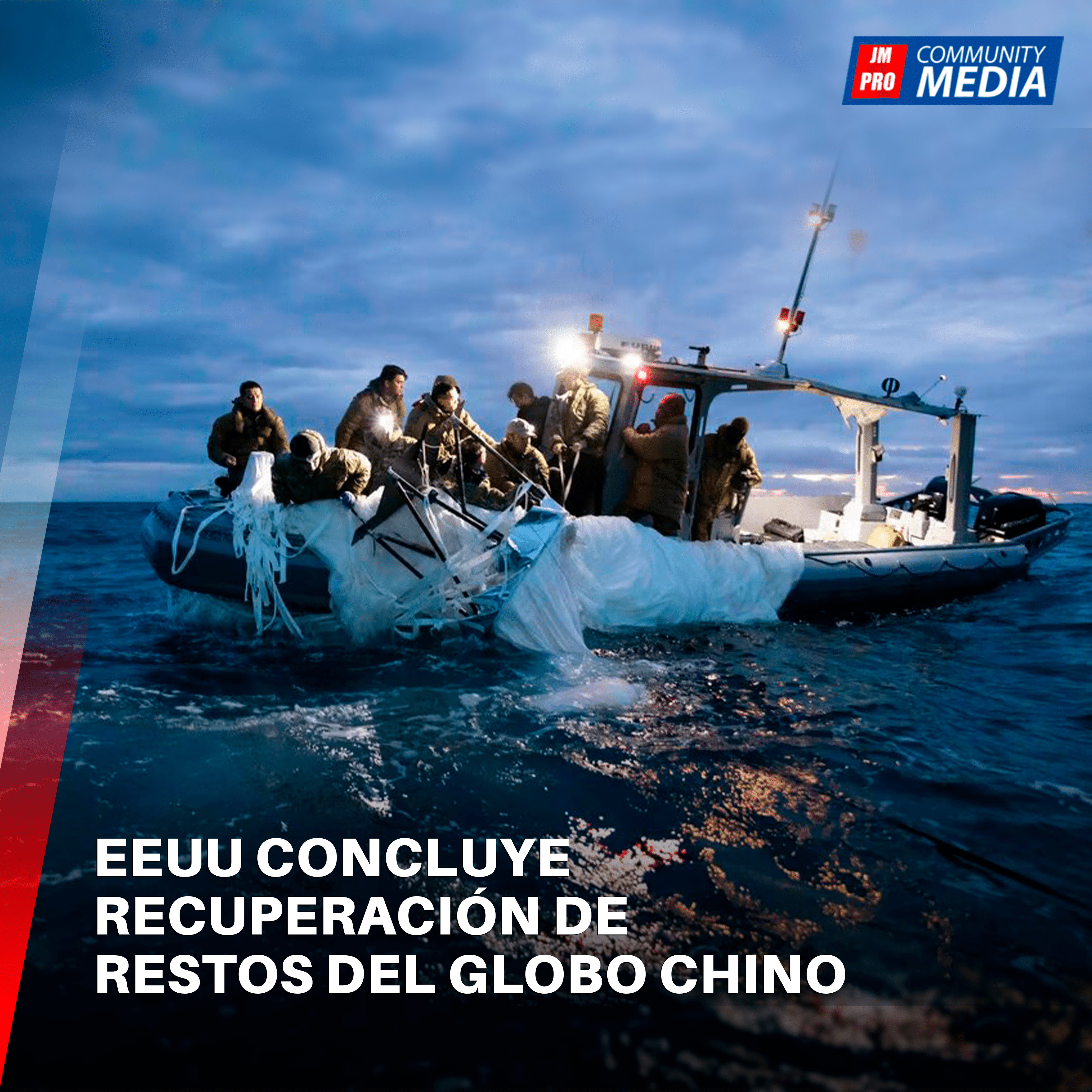 EEUU concluye recuperación de restos del globo chino