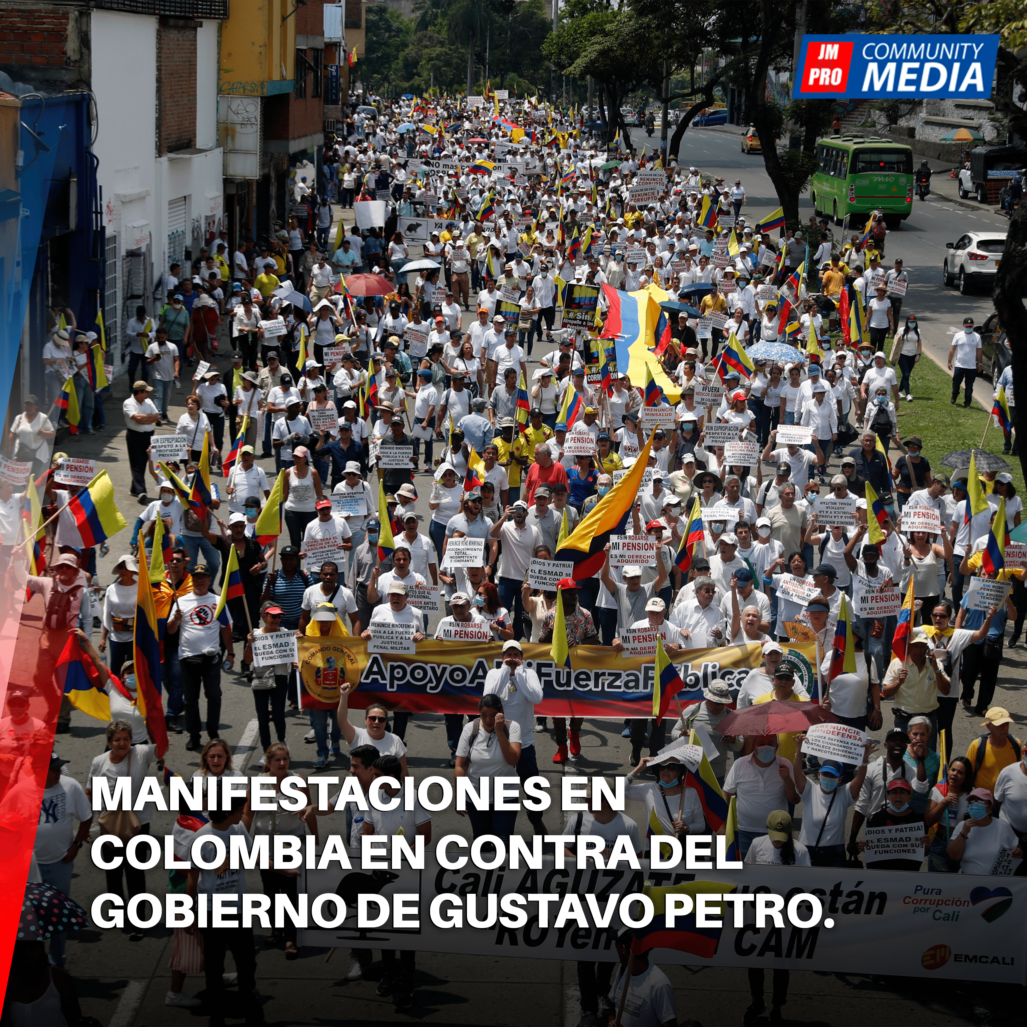 Manifestaciones en Colombia en contra del Gobierno de Gustavo Petro.