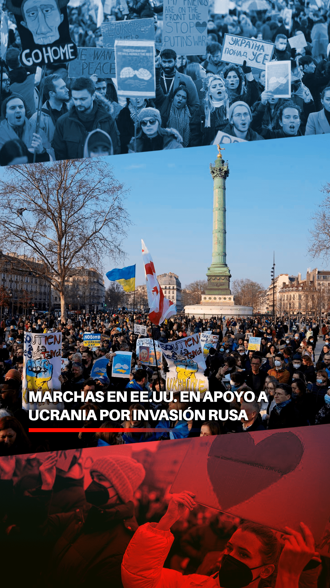 Marchas en EE.UU. en apoyo Ucrania por invasión rusa