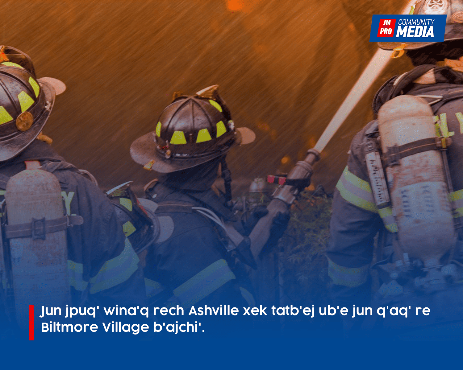 Jun jpuq’ wina’q rech Ashville xek tatb’ej ub’e jun q’aq’ re Biltmore Village b’ajchi’.