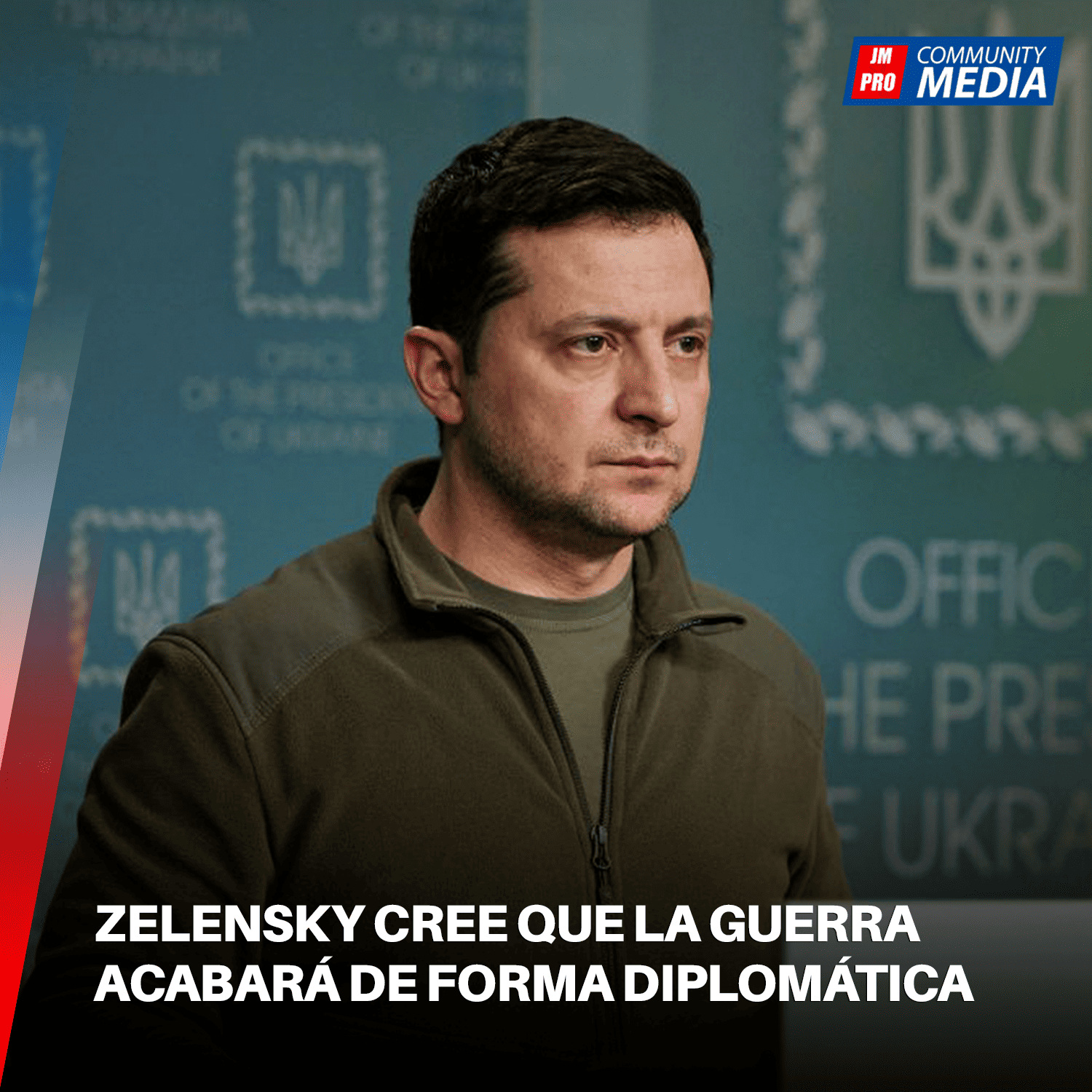 Zelensky cree que la guerra acabará de forma diplomática