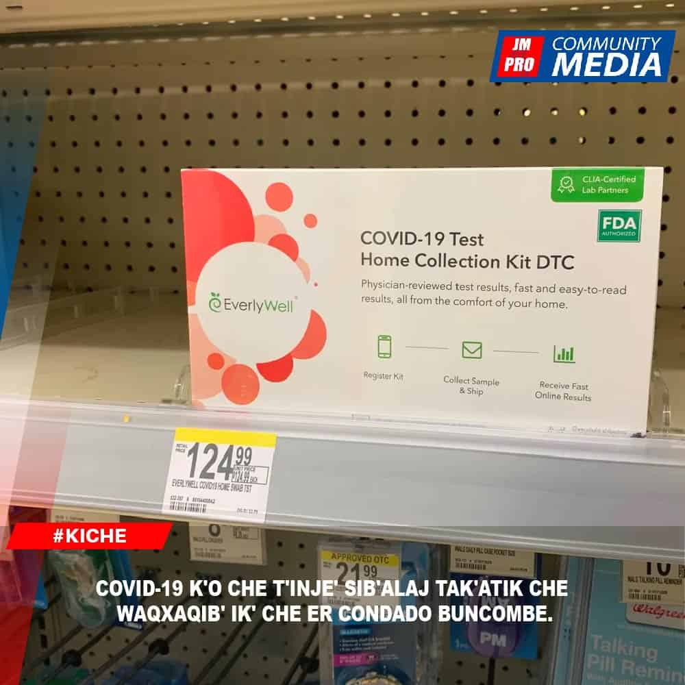 Covid-19 k’o che t’inje’ sib’alaj tak’atik che waqxaqib’ ik’ che er condado Buncombe.