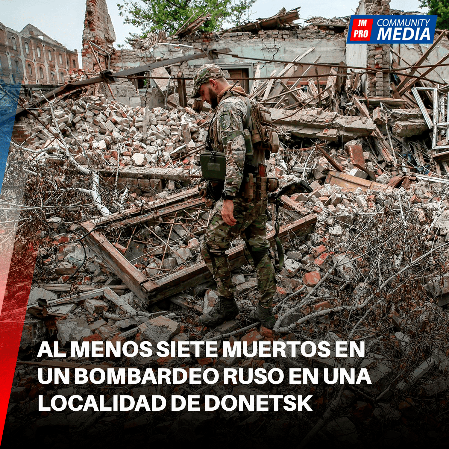 Al menos siete muertos en un bombardeo ruso en una localidad de Donetsk